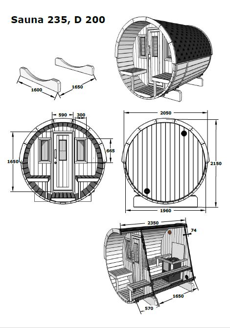 Barrel Sauna 235