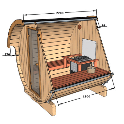 Barrel Sauna 220