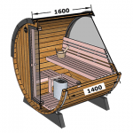 Terrace Sauna 160 (half-moon glass)