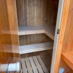 Interior view of Terrace Sauna 160 standard model showing bench layout